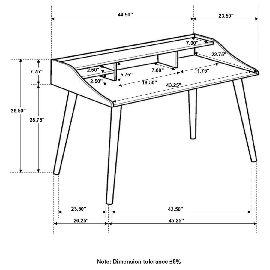 Percy - 4 - Compartment Writing Desk - Gray Writing Desk modern furniture Contempo Furniture