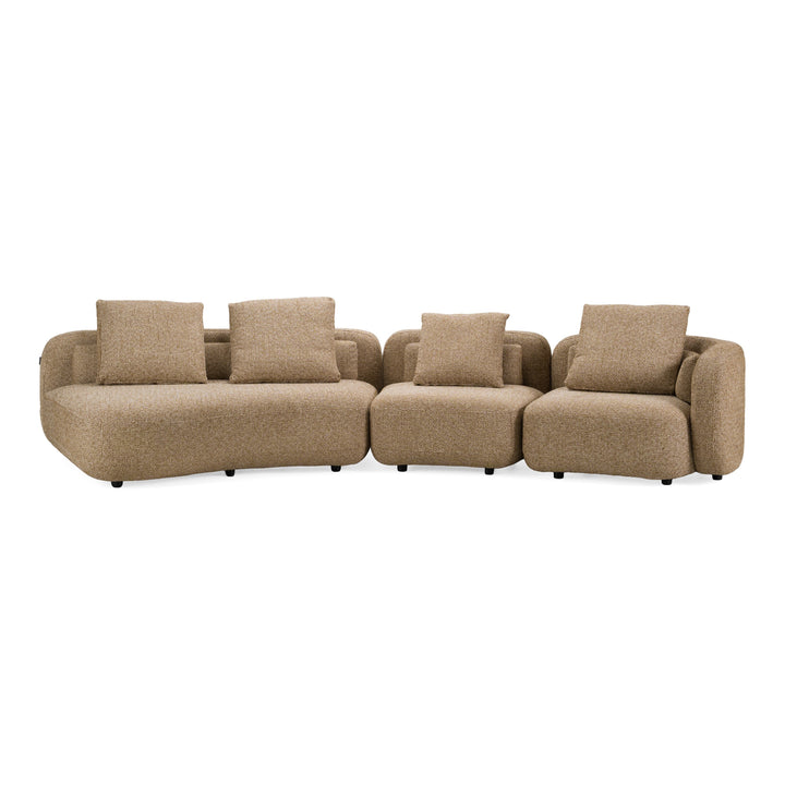 Percy - Contemporary Beige Fabric Left Facing Chaise Sectional Sofa
