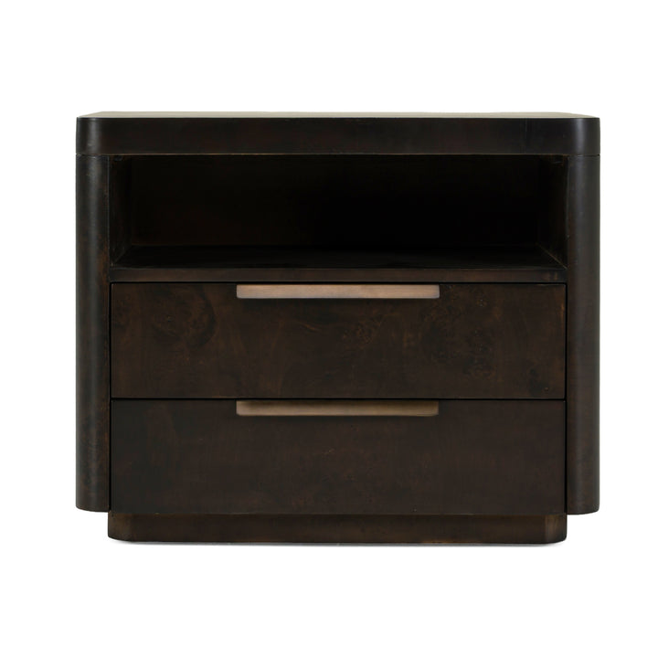 Perez - Modern Dark Burl Nightstand