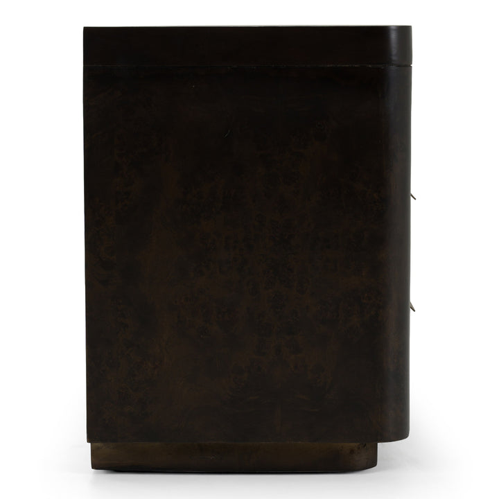 Perez - Modern Dark Burl Nightstand