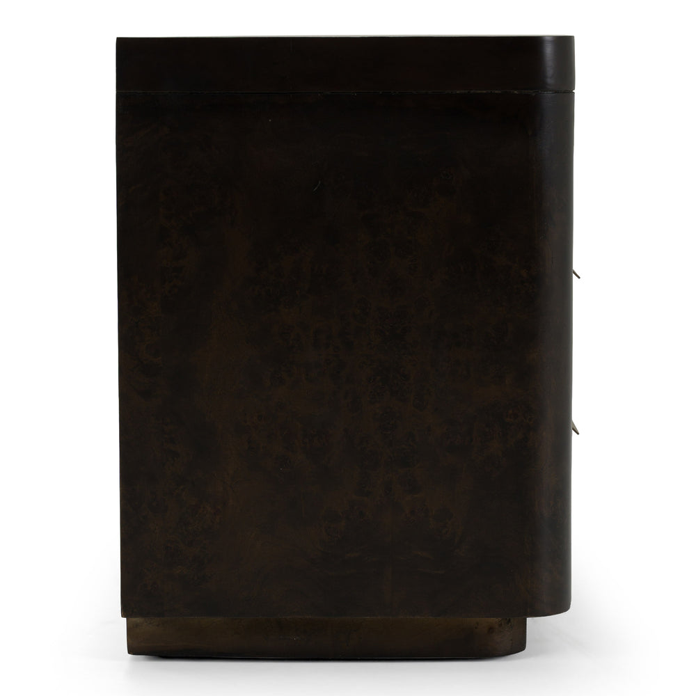 Perez - Modern Dark Burl Nightstand