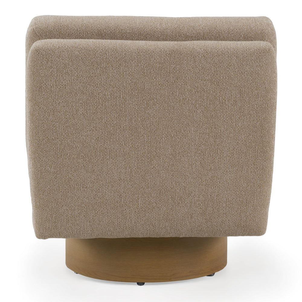 Petito - Modern Beige Fabric + Chestnut Accent Chair - View 3