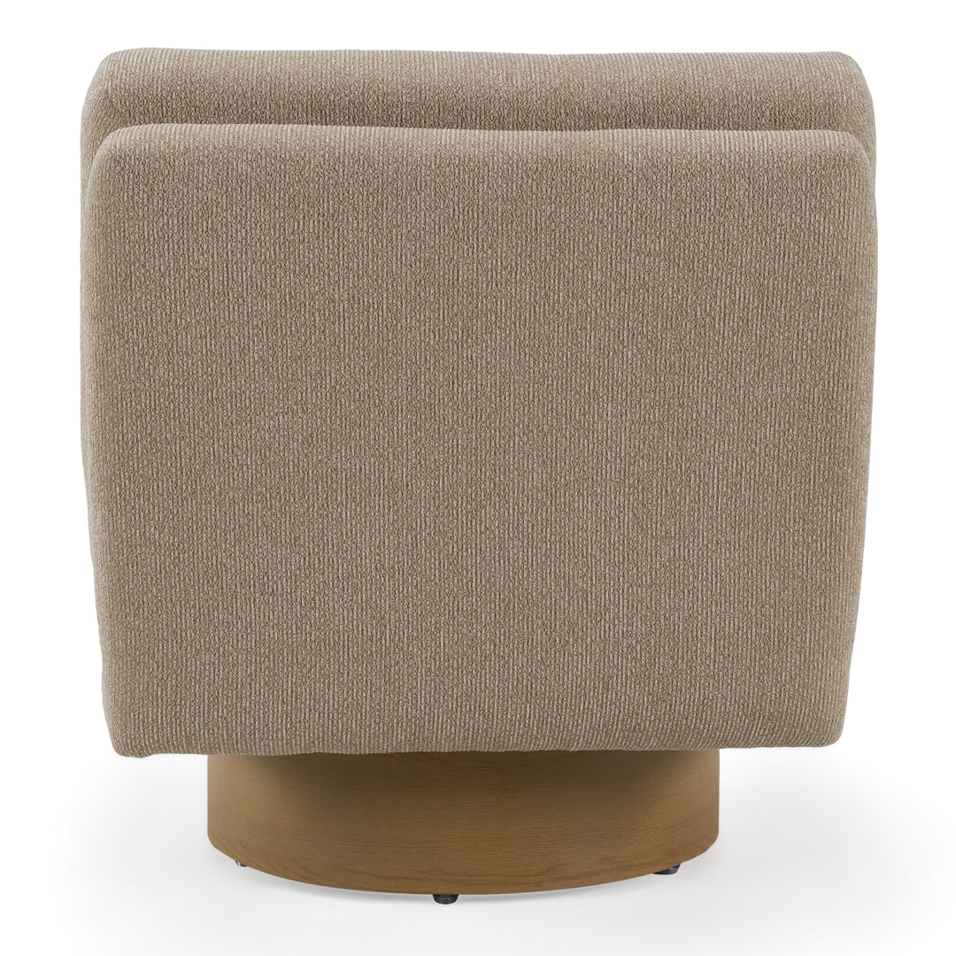 Petito - Modern Beige Fabric + Chestnut Accent Chair