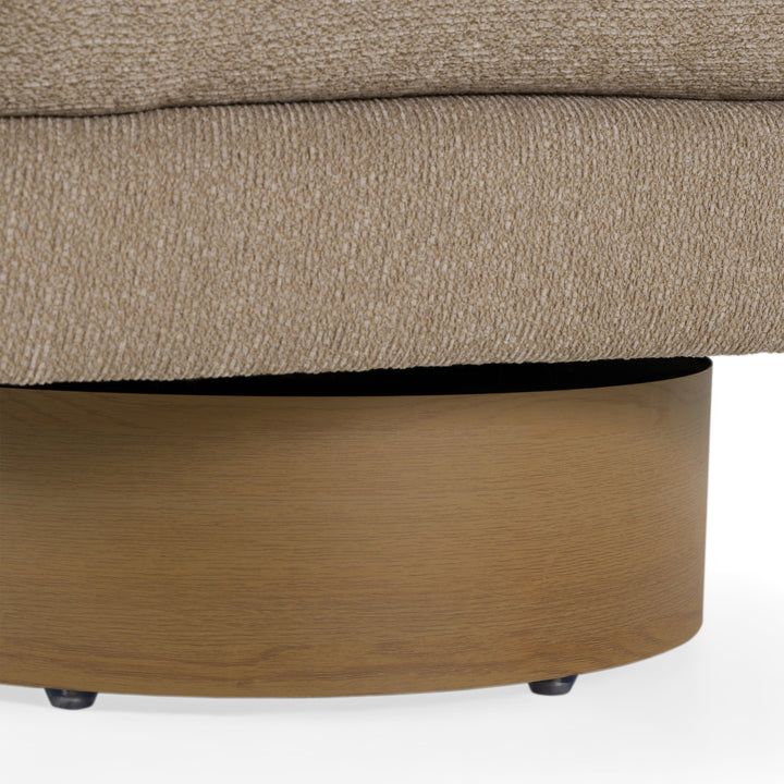 Petito - Modern Beige Fabric + Chestnut Accent Chair