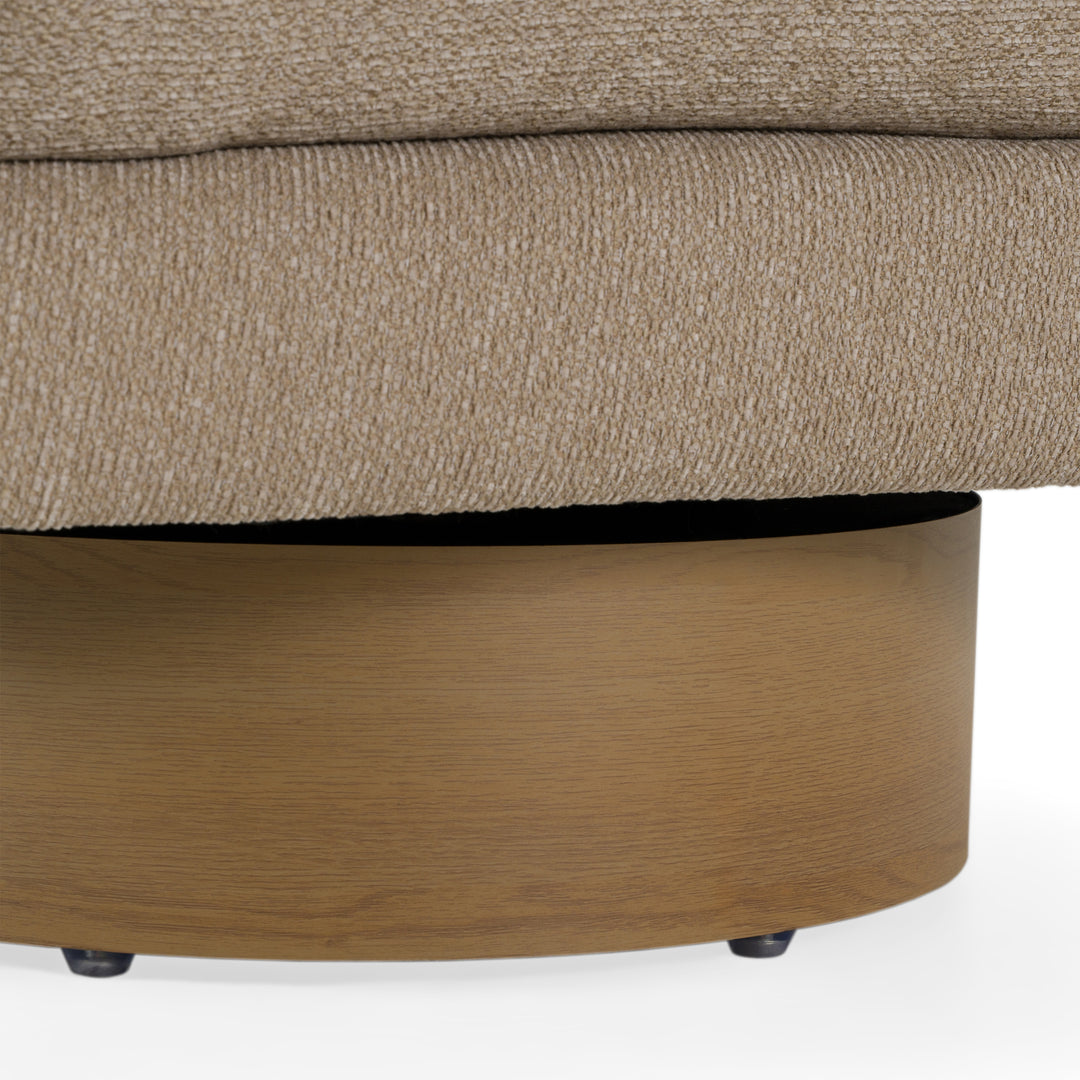 Petito - Modern Beige Fabric + Chestnut Accent Chair
