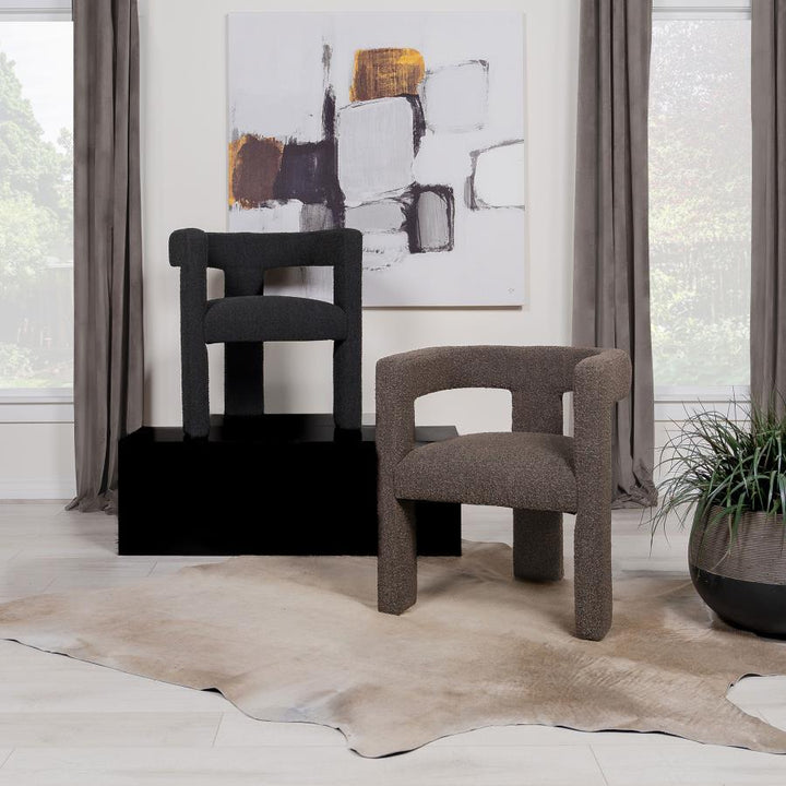 Petra - Boucle Upholstered Accent Side Chair - Black Side Chair modern furniture Contempo Furniture