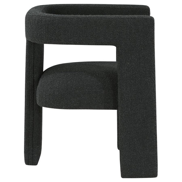 Petra - Boucle Upholstered Accent Side Chair - Black Side Chair modern furniture Contempo Furniture