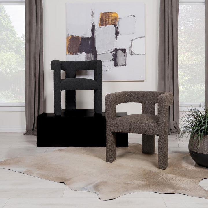 Petra - Boucle Upholstered Accent Side Chair - Chocolate Brown Side Chair modern furniture Contempo Furniture