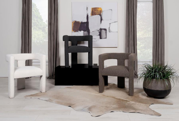 Petra - Boucle Upholstered Accent Side Chair - Chocolate Brown Side Chair modern furniture Contempo Furniture