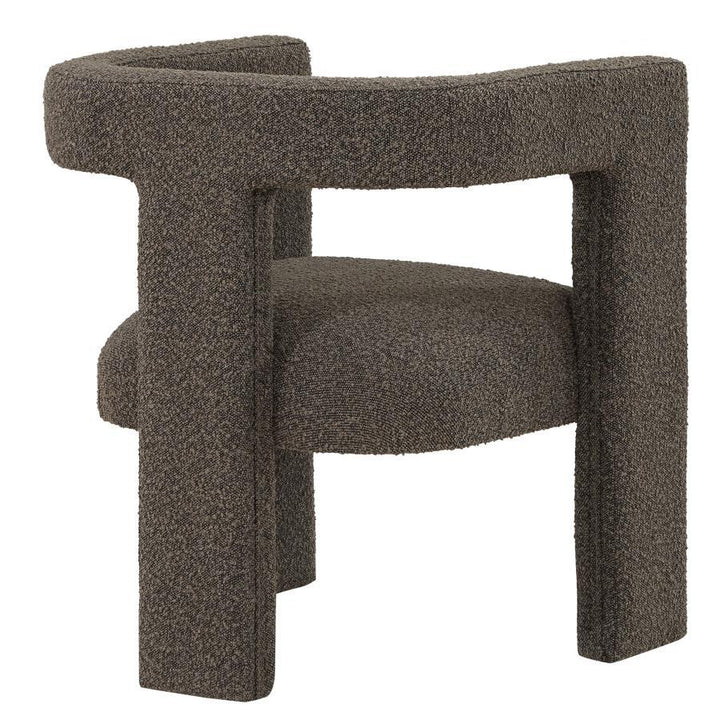 Petra - Boucle Upholstered Accent Side Chair - Chocolate Brown Side Chair modern furniture Contempo Furniture