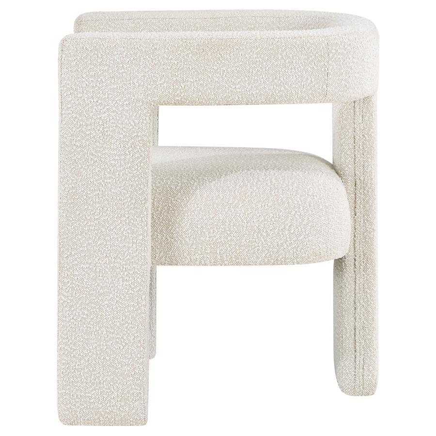 Petra - Boucle Upholstered Accent Side Chair - White Side Chair modern furniture Contempo Furniture