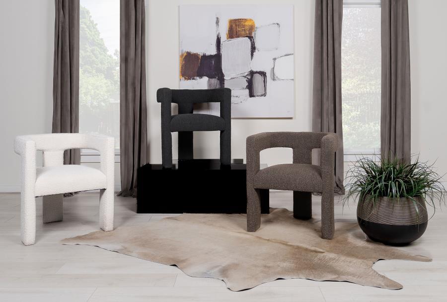 Petra - Boucle Upholstered Accent Side Chair - White Side Chair modern furniture Contempo Furniture