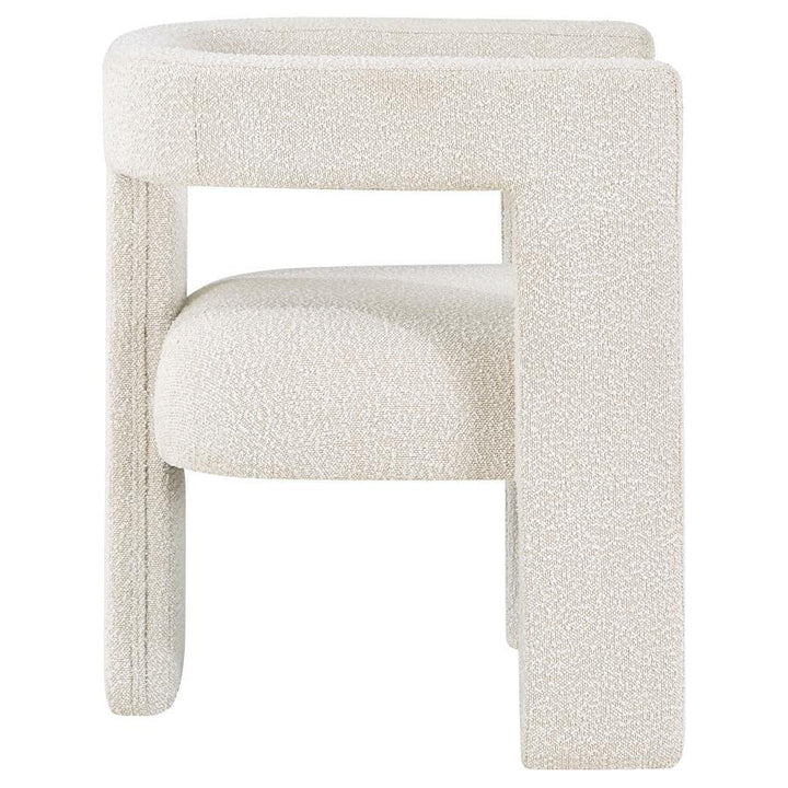 Petra - Boucle Upholstered Accent Side Chair - White Side Chair modern furniture Contempo Furniture