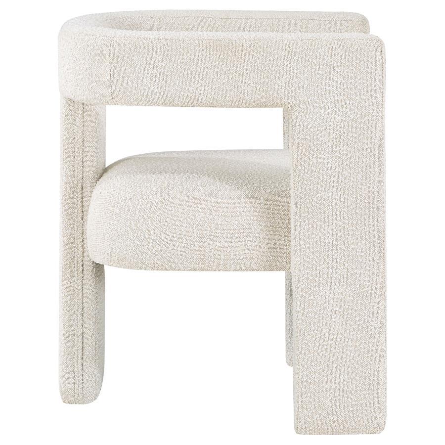 Petra - Boucle Upholstered Accent Side Chair - White Side Chair modern furniture Contempo Furniture