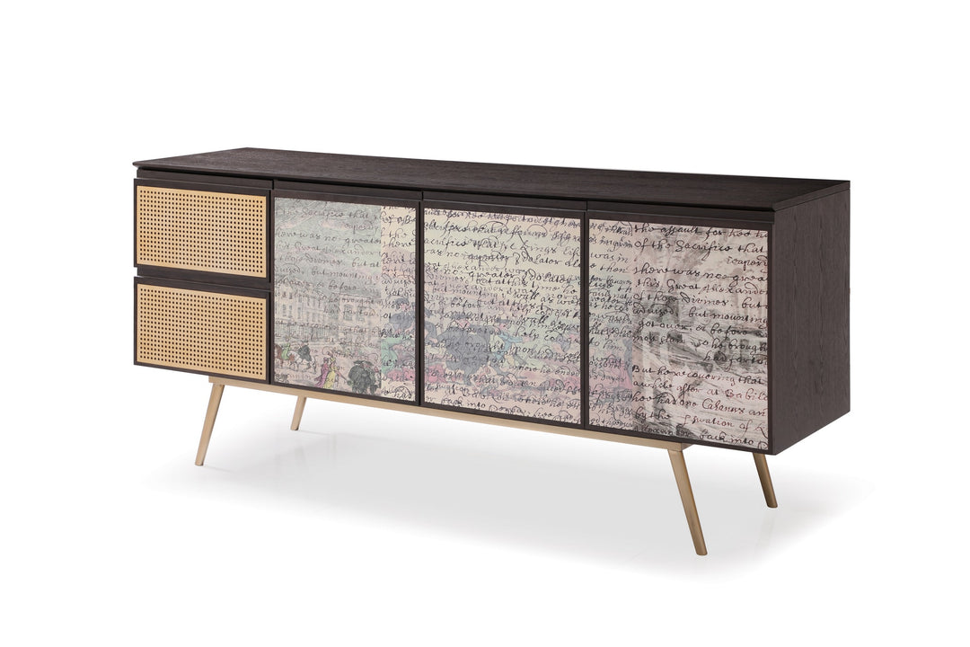 Phelan - Modern Smoked Ash & Brass Buffet