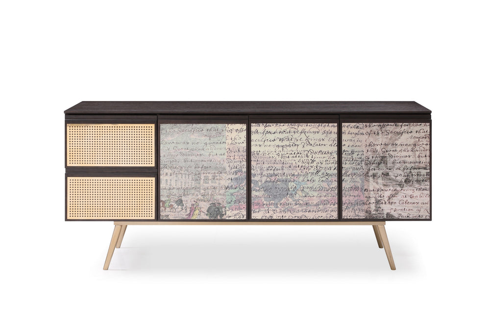 Phelan - Modern Smoked Ash & Brass Buffet - View 4