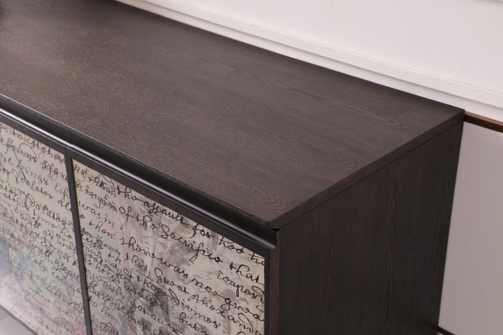 Phelan  Modern Smoked Ash & Brass Buffet