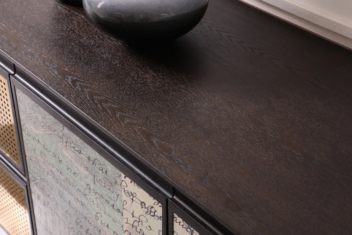 Phelan  Modern Smoked Ash & Brass Buffet