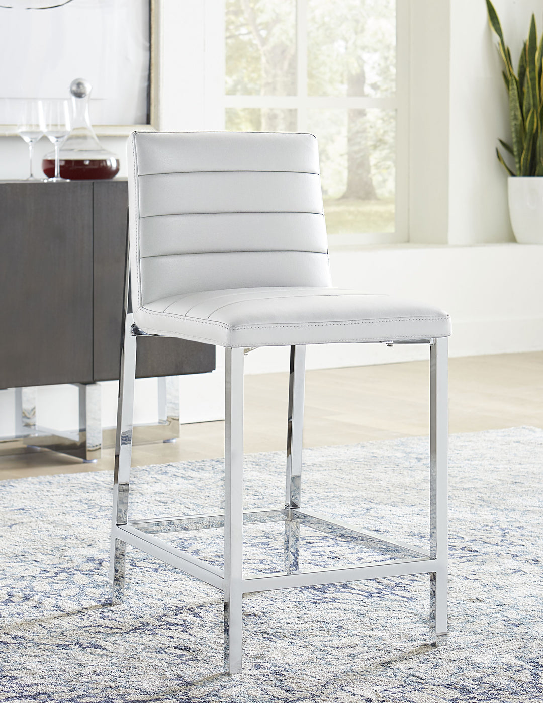 Modus Furniture 1Aa470M Amalfi Metal Back Counter Stool In White