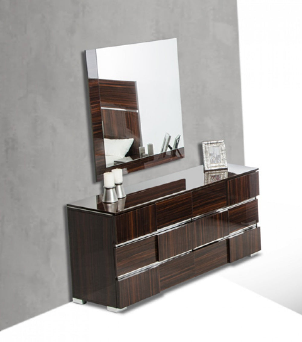 Picasso Italian Modern Ebony Lacquer Mirror