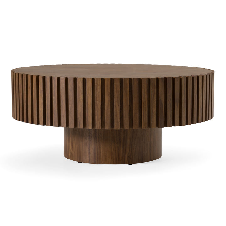 Pierre - Modern Walnut Small Round Coffee Table