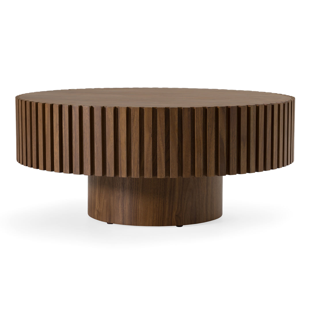 Pierre - Modern Walnut Small Round Coffee Table