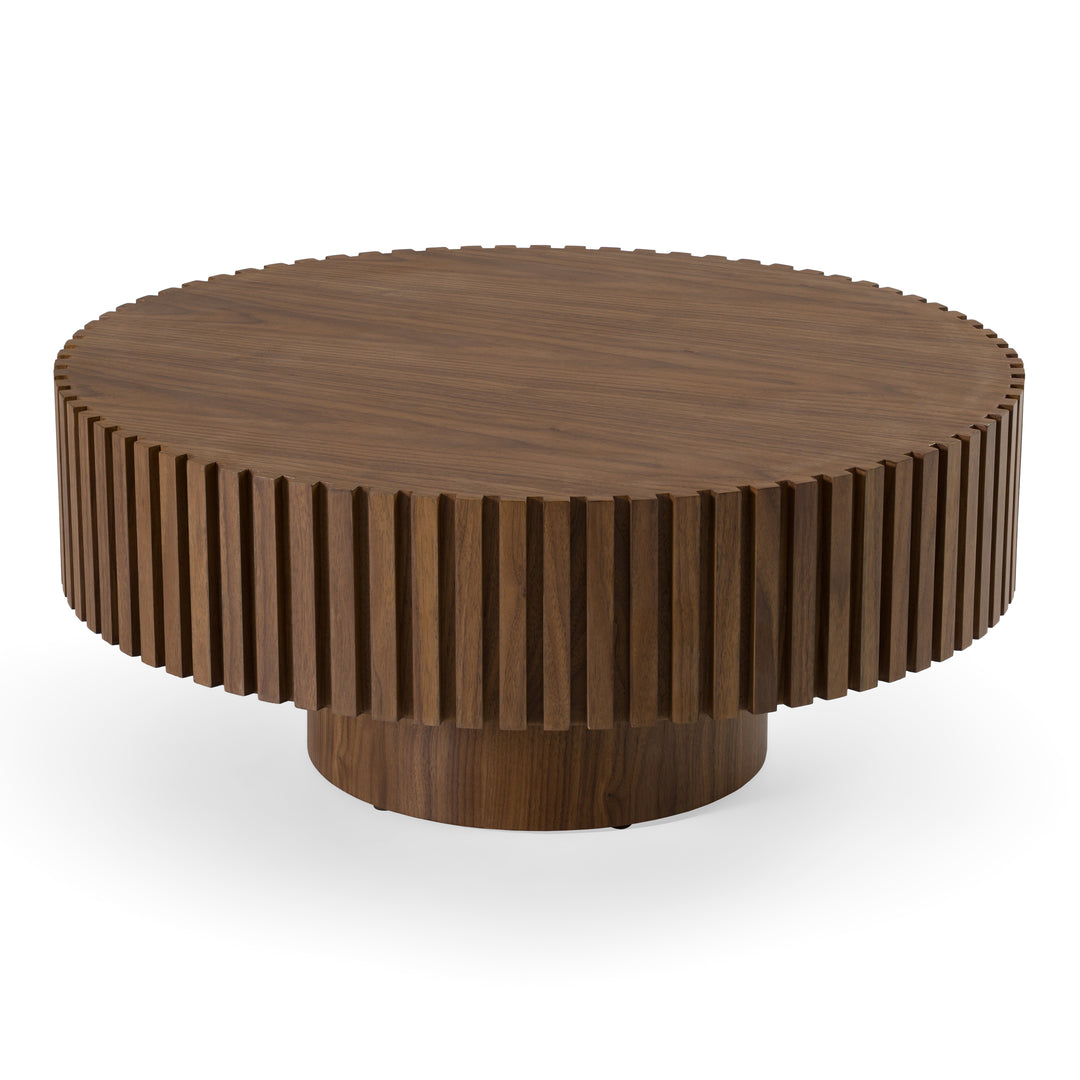 Pierre - Modern Walnut Small Round Coffee Table