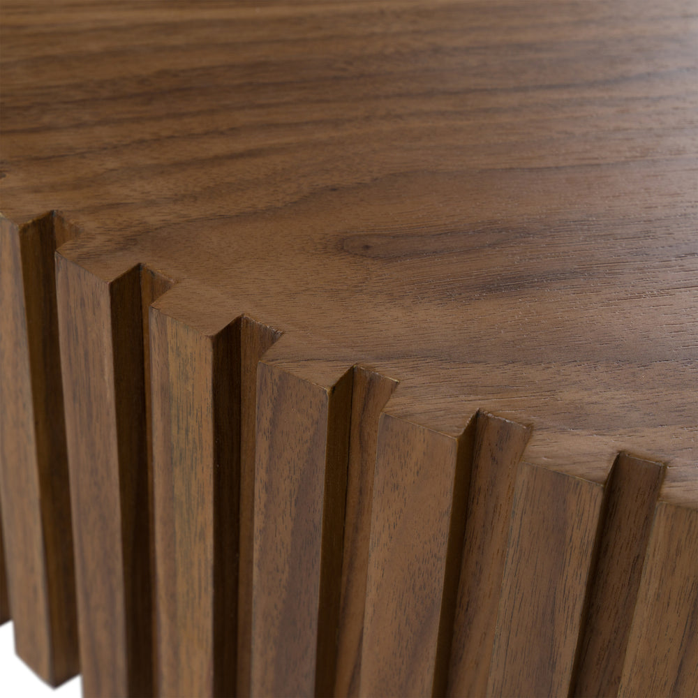 Pierre - Modern Walnut Small Round Coffee Table - View 3