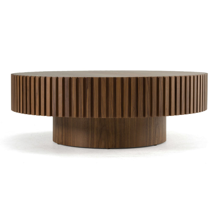 Pierre - Modern Walnut Large Round Coffee Table