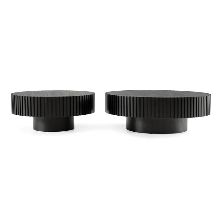 Pierre - Modern Black Ash Round Coffee Table Set