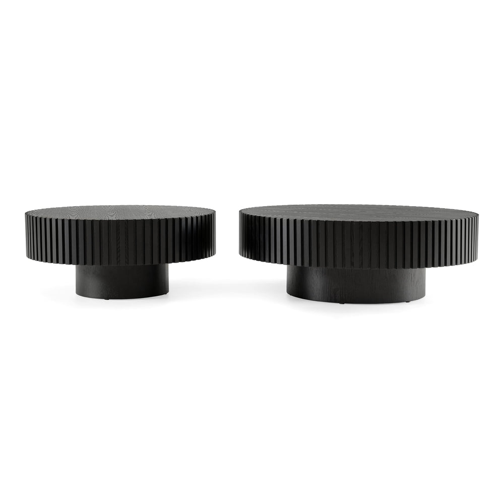 Pierre - Modern Black Ash Round Coffee Table Set