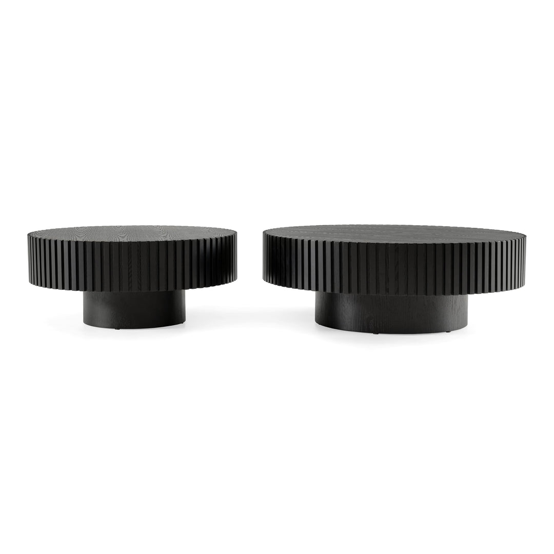 Pierre - Modern Black Ash Round Coffee Table Set