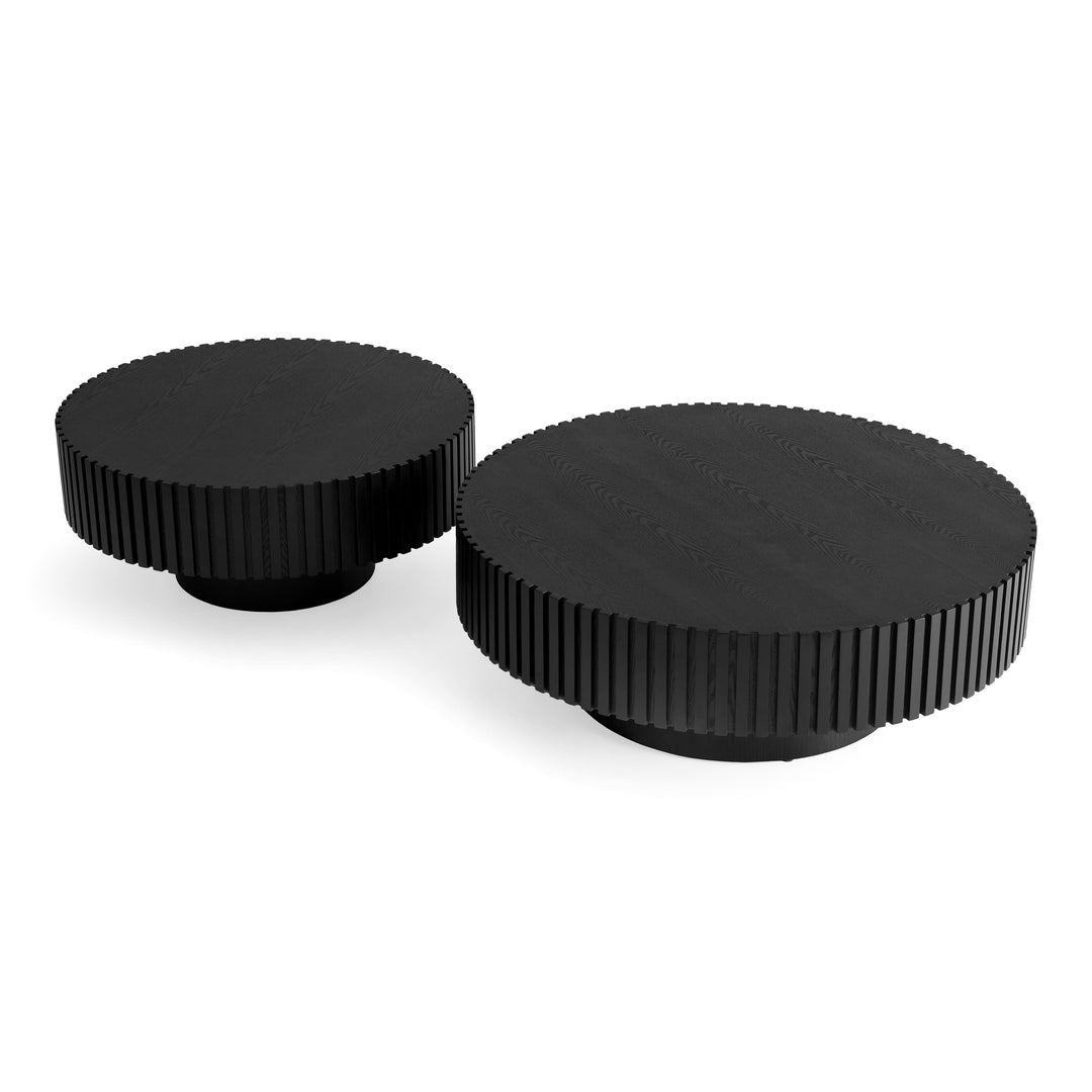 Pierre - Modern Black Ash Round Coffee Table Set
