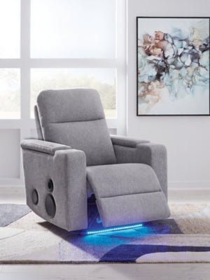 Pineland Power Glider Recliner with Audio System - Gray Glider Chair modern furniture Contempo Furniture