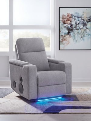 Pineland Power Glider Recliner with Audio System - Gray Glider Chair modern furniture Contempo Furniture