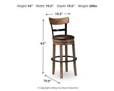 Pinnadel Bar Height Bar Stool - Light Brown Bar Height (28" - 30") modern furniture Contempo Furniture