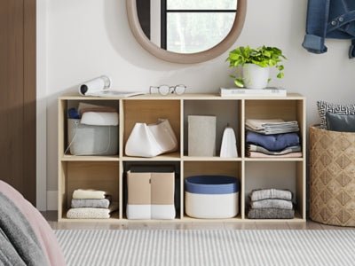 Piperton Eight Cube Organizer - Beige Cube Organizers modern furniture Contempo Furniture