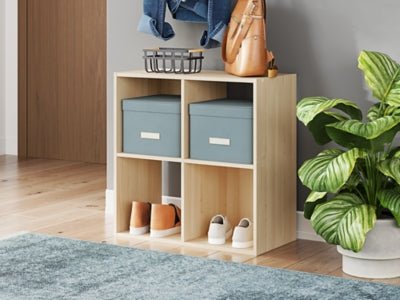 Piperton Four Cube Organizer - Beige Cube Organizers modern furniture Contempo Furniture
