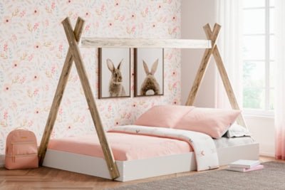 Piperton Full Tent Complete Bed in Box - White Platform Bed modern furniture Contempo Furniture