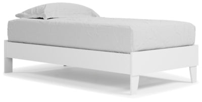 Piperton Twin Platform Bed - White Platform Bed modern furniture Contempo Furniture