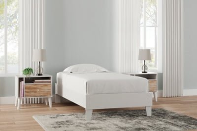 Piperton Twin Platform Bed - White Platform Bed modern furniture Contempo Furniture