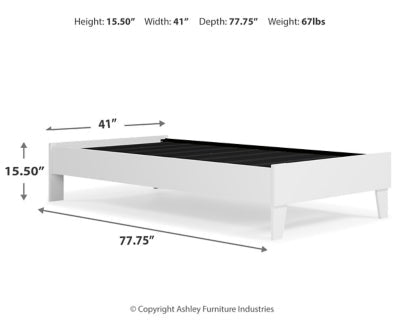 Piperton Twin Platform Bed - White Platform Bed modern furniture Contempo Furniture