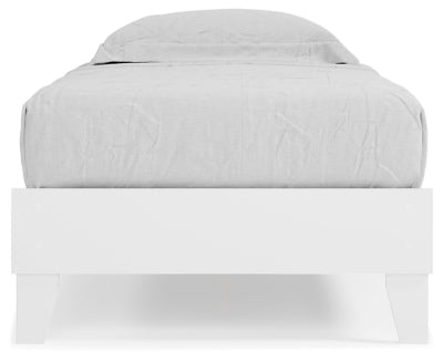 Piperton Twin Platform Bed - White Platform Bed modern furniture Contempo Furniture