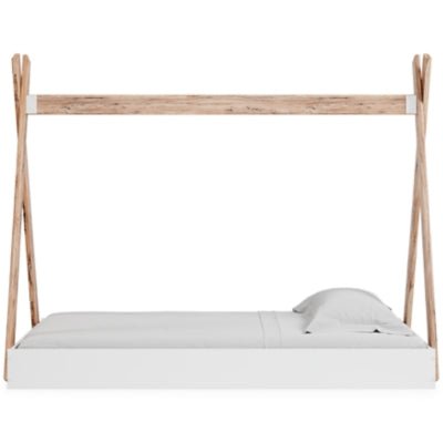 Piperton Twin Tent Complete Bed in Box - White Platform Bed modern furniture Contempo Furniture