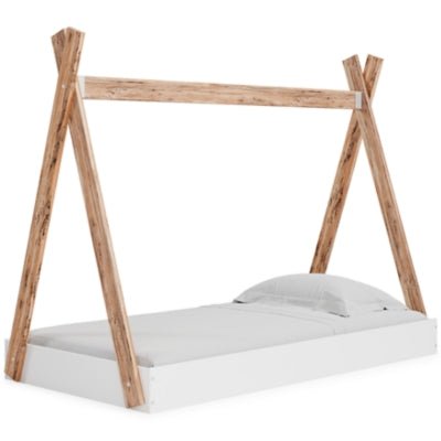 Piperton Twin Tent Complete Bed in Box - White Platform Bed modern furniture Contempo Furniture