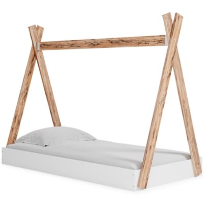 Piperton Twin Tent Complete Bed in Box - White Platform Bed modern furniture Contempo Furniture