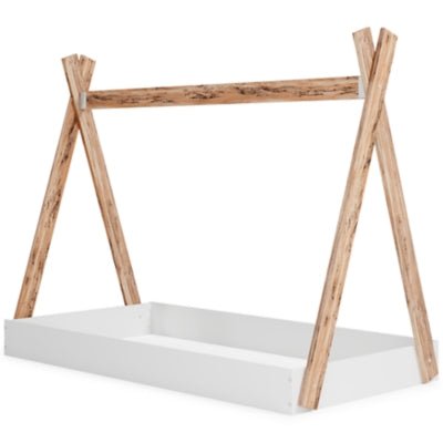 Piperton Twin Tent Complete Bed in Box - White Platform Bed modern furniture Contempo Furniture