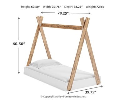 Piperton Twin Tent Complete Bed in Box - White Platform Bed modern furniture Contempo Furniture