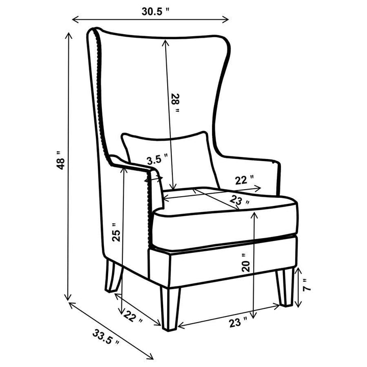 Pippin - Upholstered High Wingback Accent Chair - Latte Accent Chair modern furniture Contempo Furniture