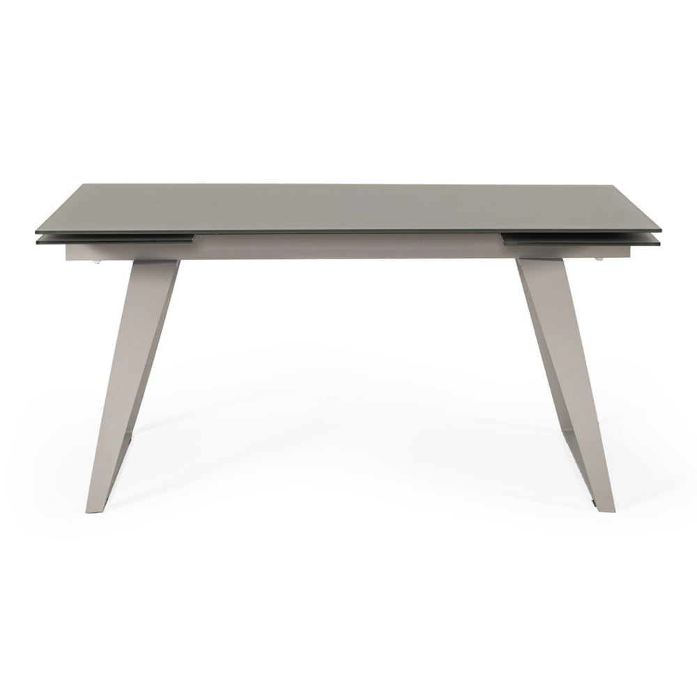 Pittson - Modern Extendable Grey Glass Dining Table